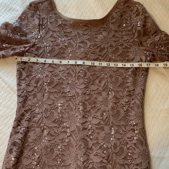 Onyx Nite Lace & Sequin 3/4 Sleeve Sheath Dress - Picture 5 of 7